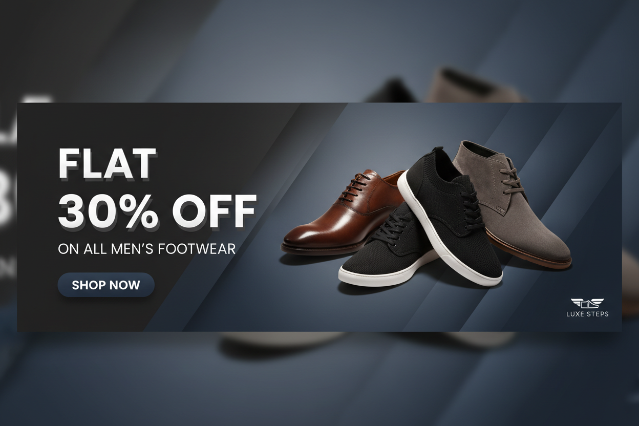 shopify store hai flat 30%off show home page pic bana kr do jis me shoes bhe hon male acttractive se look